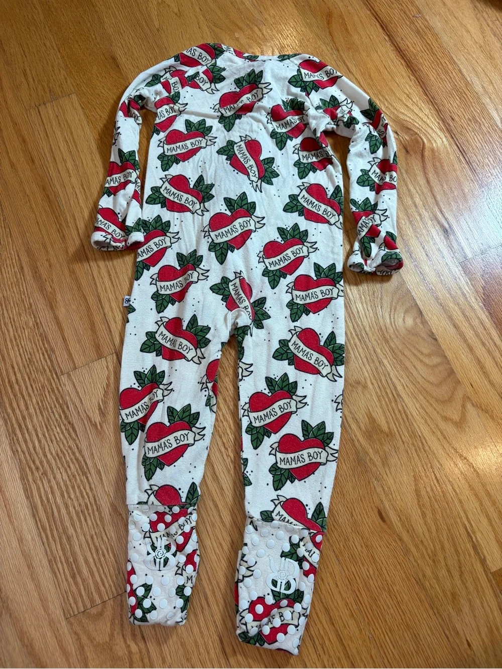 Bums & Roses “Mama’s Boy” footless romper/fold over footie - 6-9 months bamboo